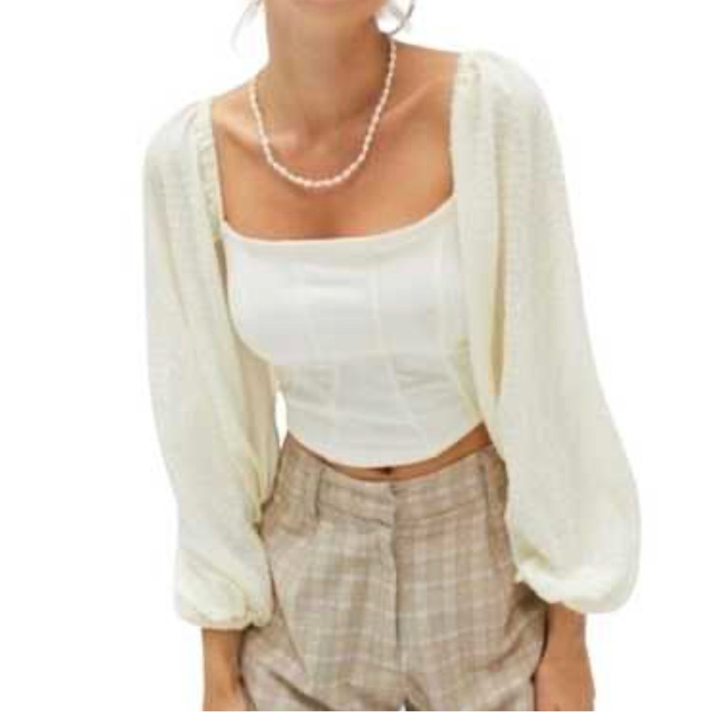Urban Outfitters Cream Puff Leave Top Size S